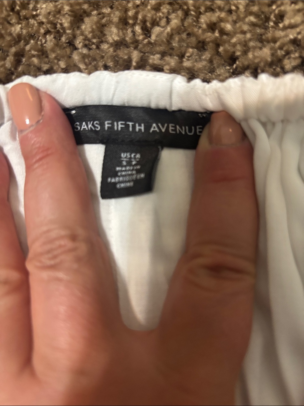 Saks Fifth Avenue Skirt Size S Elastic Waist White Lined - Picture 5 of 7